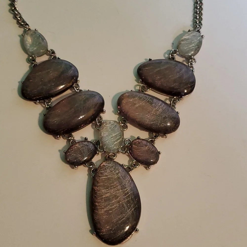 Fahion 10 piece chandelier stone & chain necklace